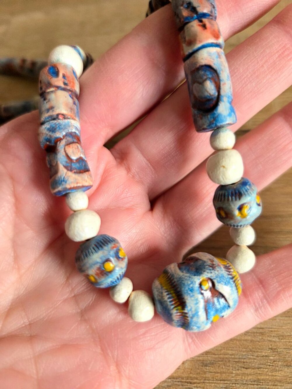 Handmade African Beads Tribal Unisex Necklace Folk Art